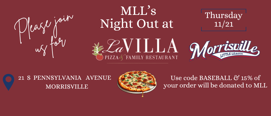 La Villa Pizza Fundraiser on November 21